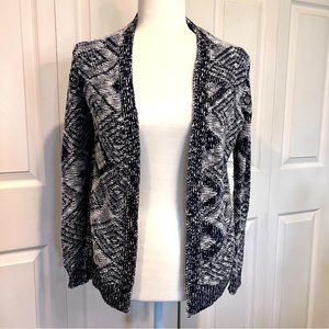 🍊Charlotte Russe Blue & White Open Front Cardigan Sweater - size XS
